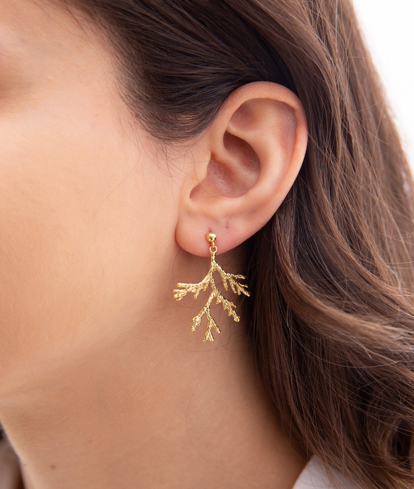 Coral Leaf Earrings