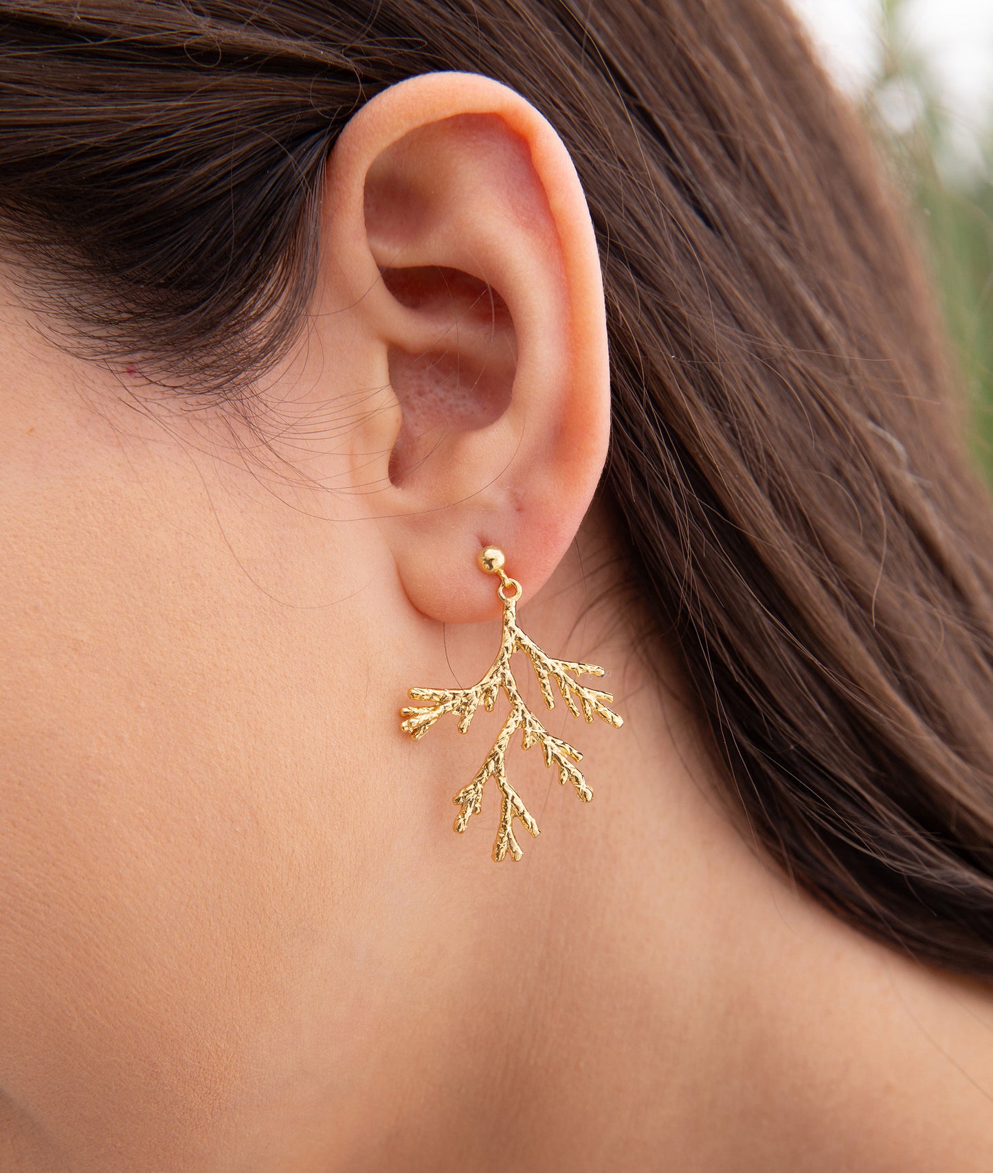 Coral Leaf Earrings