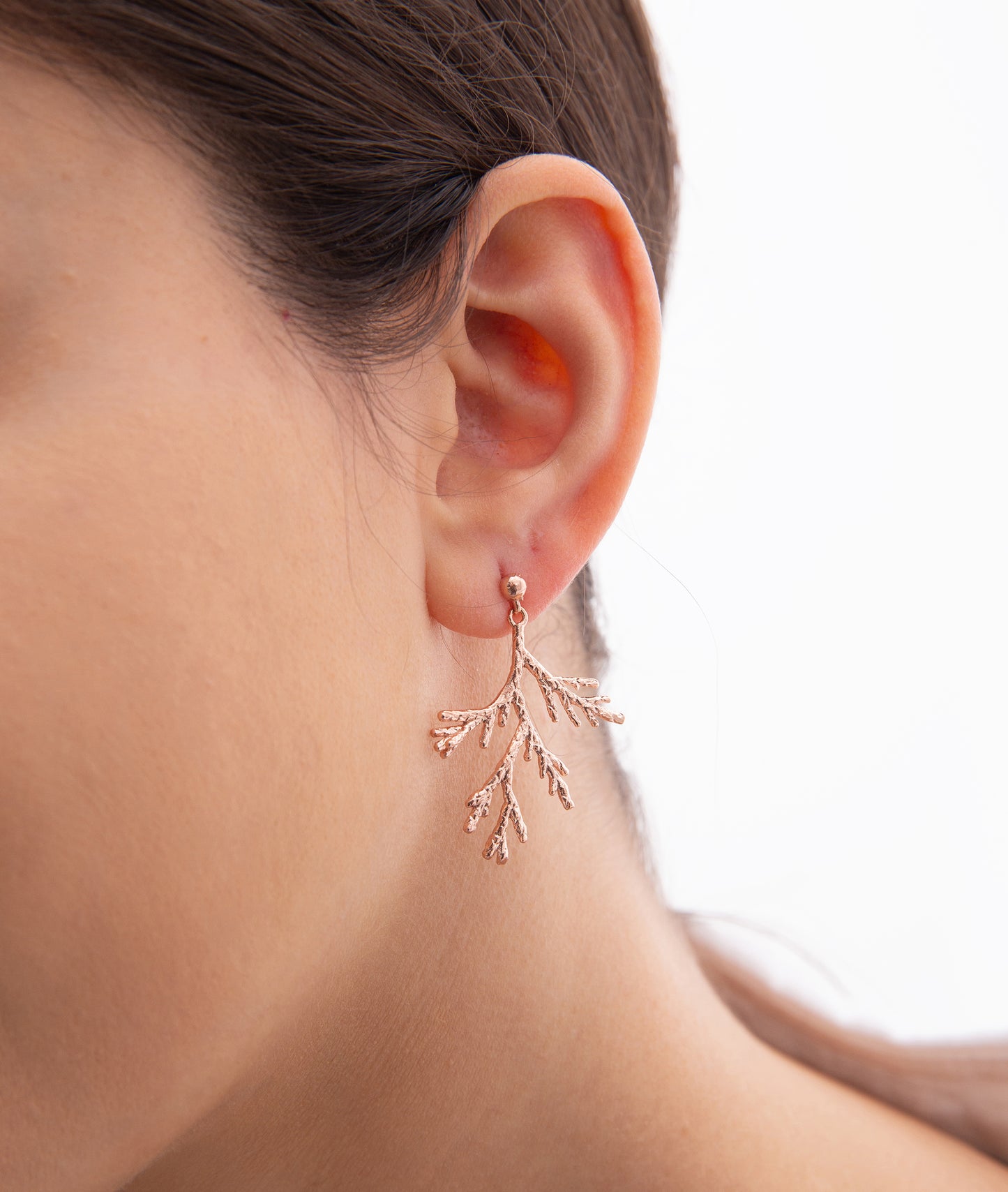 Coral Leaf Earrings