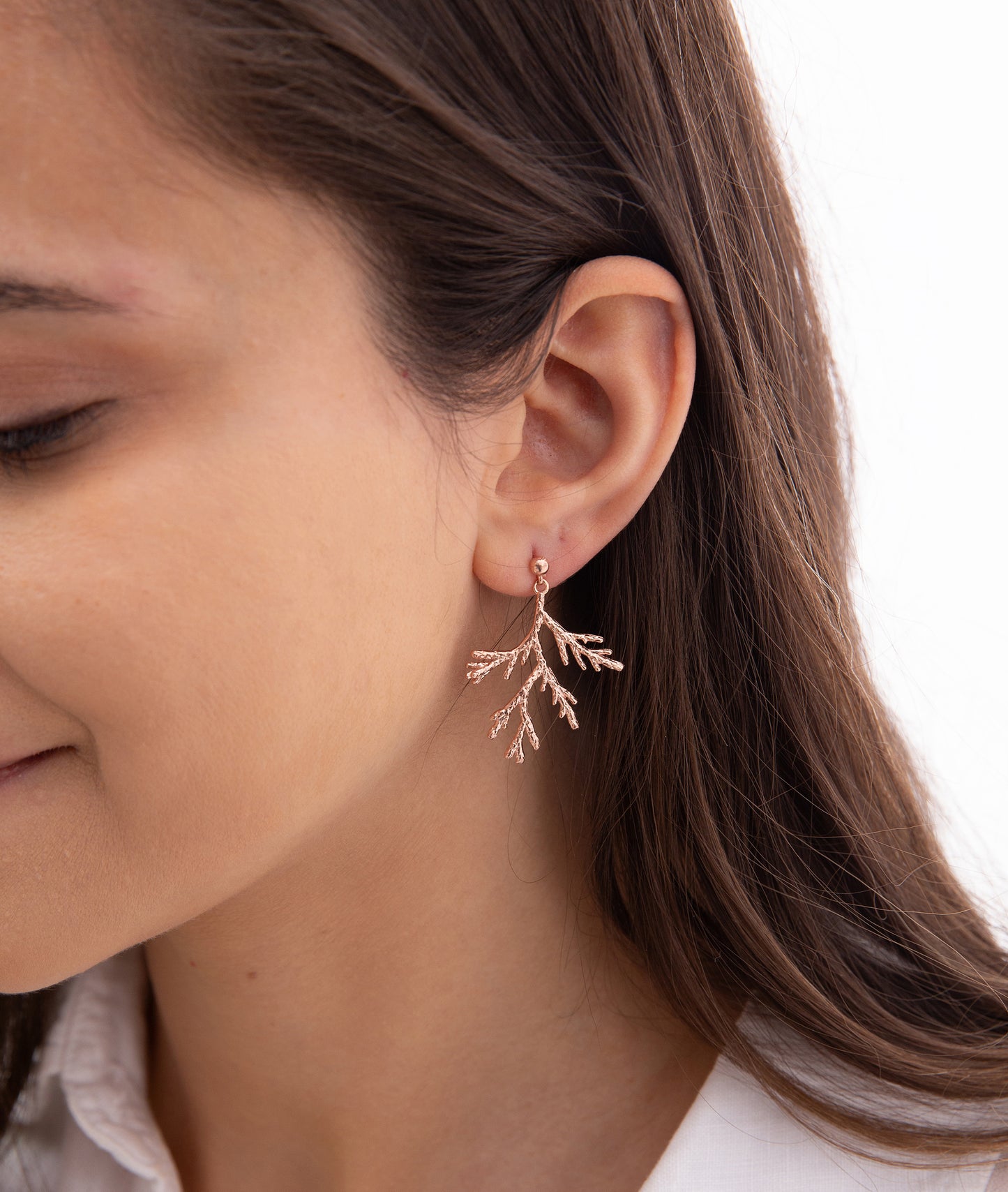 Coral Leaf Earrings