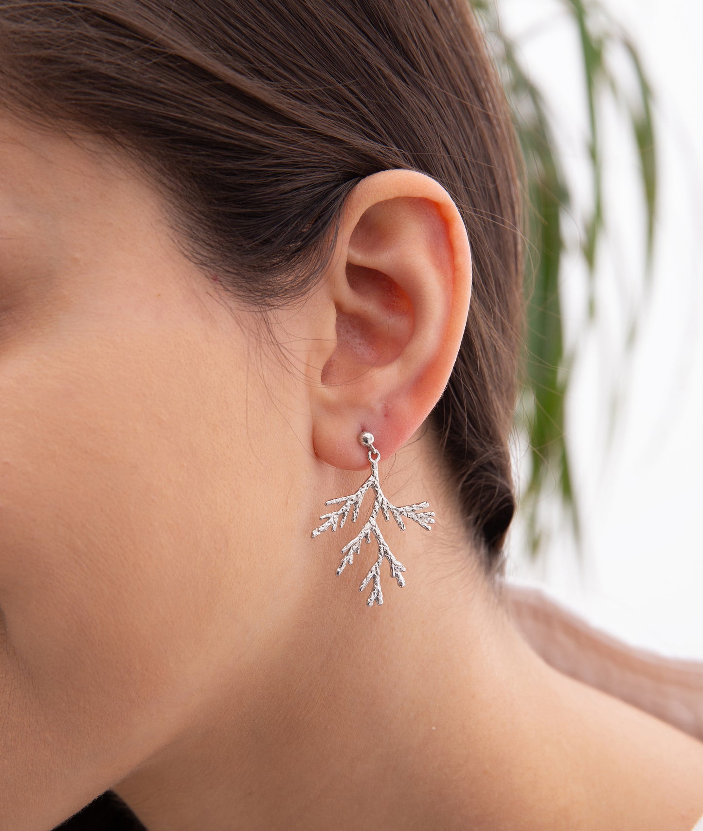 Coral Leaf Earrings
