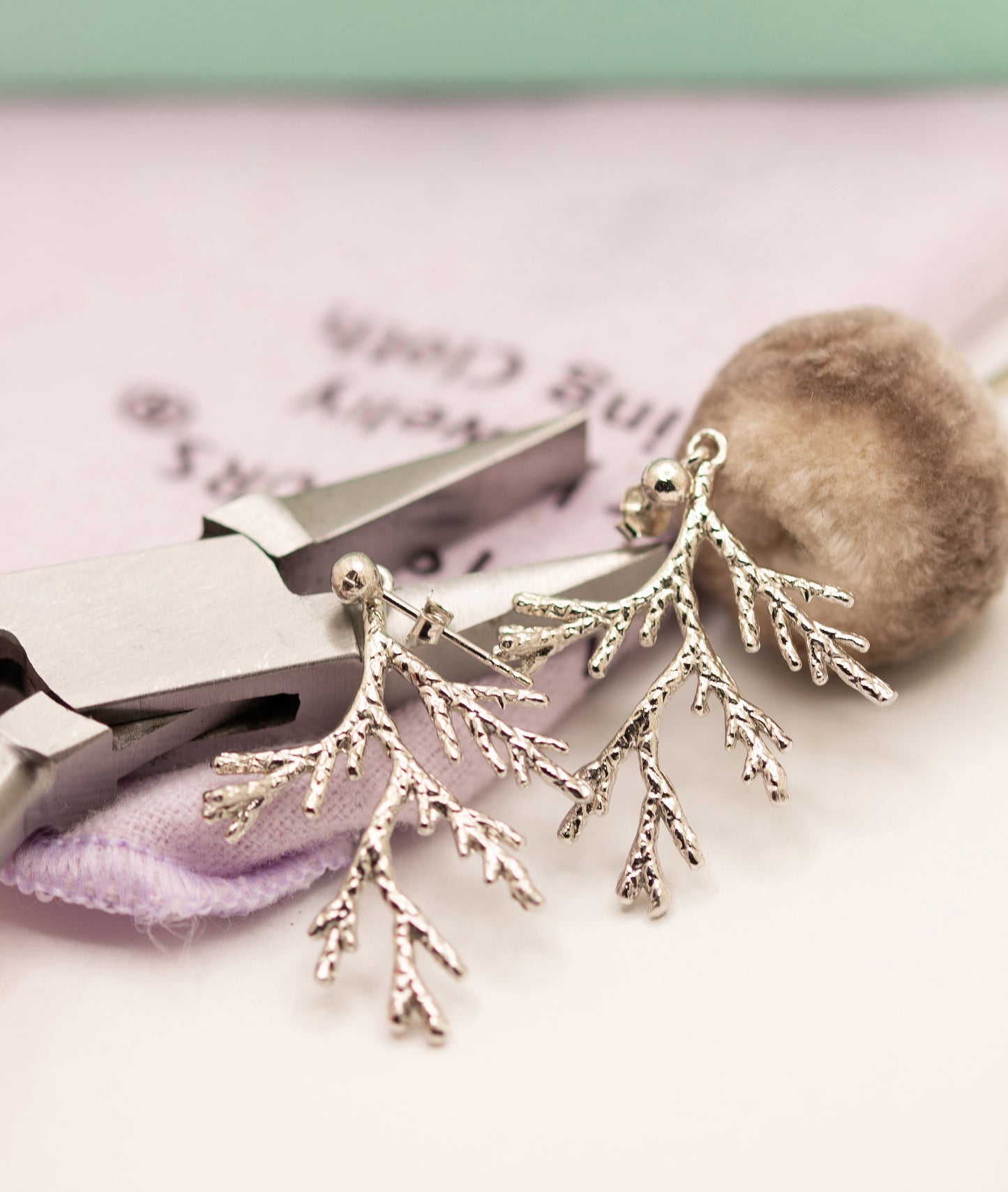Coral Leaf Earrings