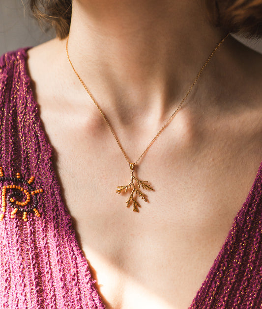 Coral Leaf Necklace