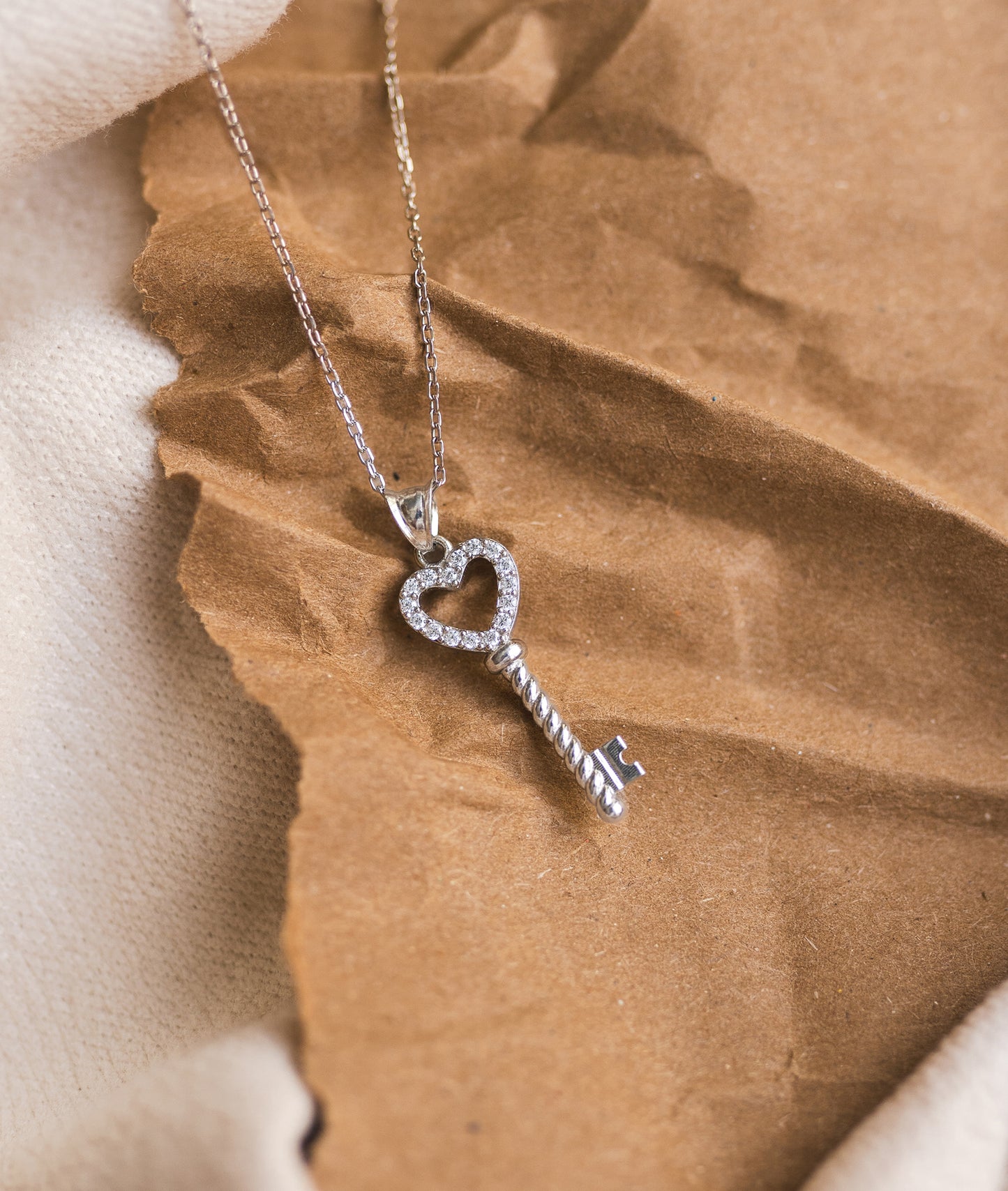 Heart Key Necklace
