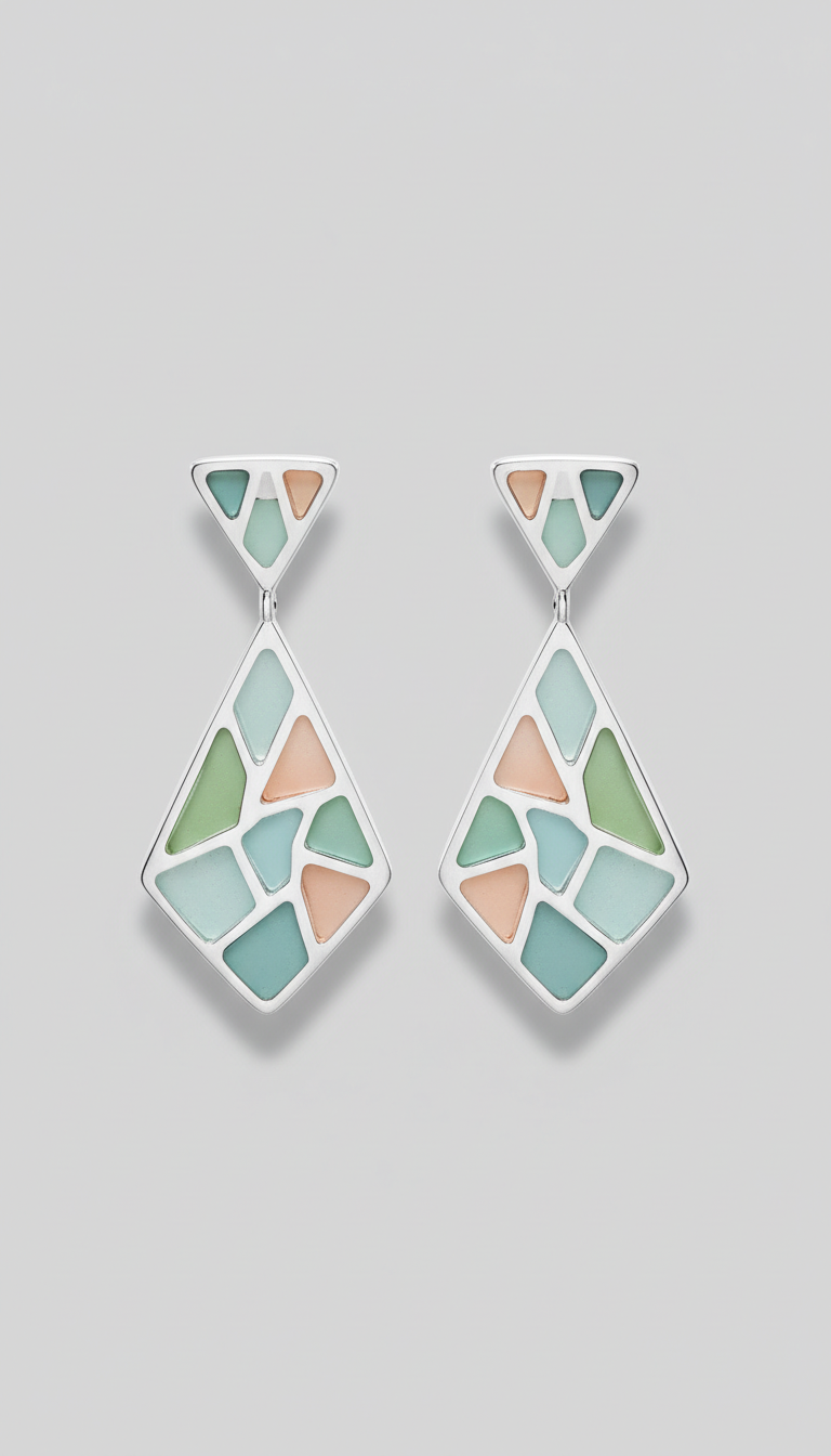 Geometric Stone Drop Earrings