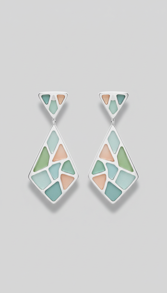 Geometric Stone Drop Earrings