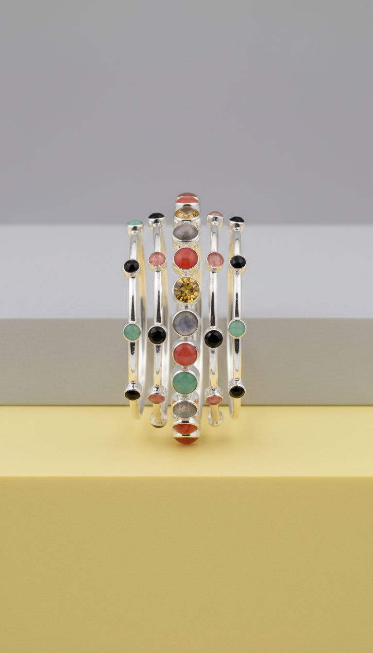 Color Block Circle Studs