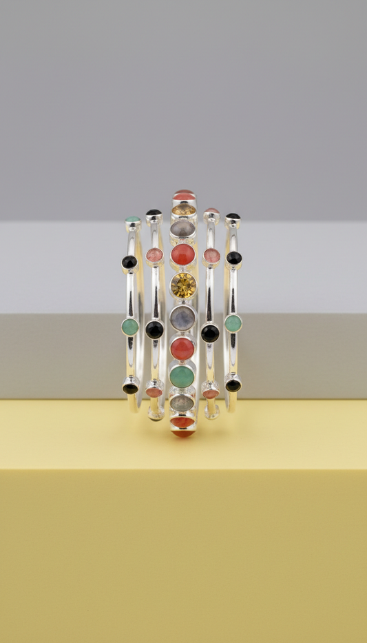 Color Block Circle Studs